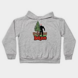 Christmas Believe Bigfoot Kids Hoodie